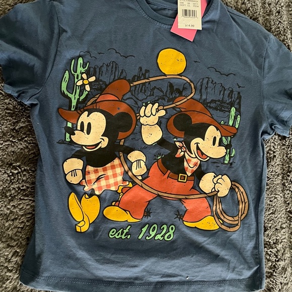Disney Blue Vintage Cartoon Short Sleeve Tee - Picture 1 of 3